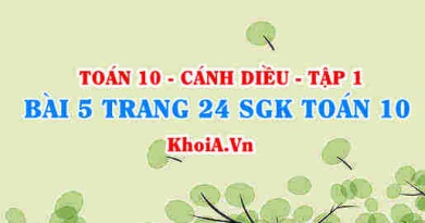 Bài 5 trang 24 SGK Toán 10 tập 1 Cánh Diều